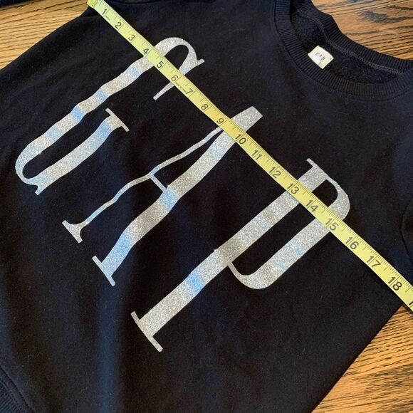 GAP Black Sweatshirt Glittery size Small - Picture 9 of 11